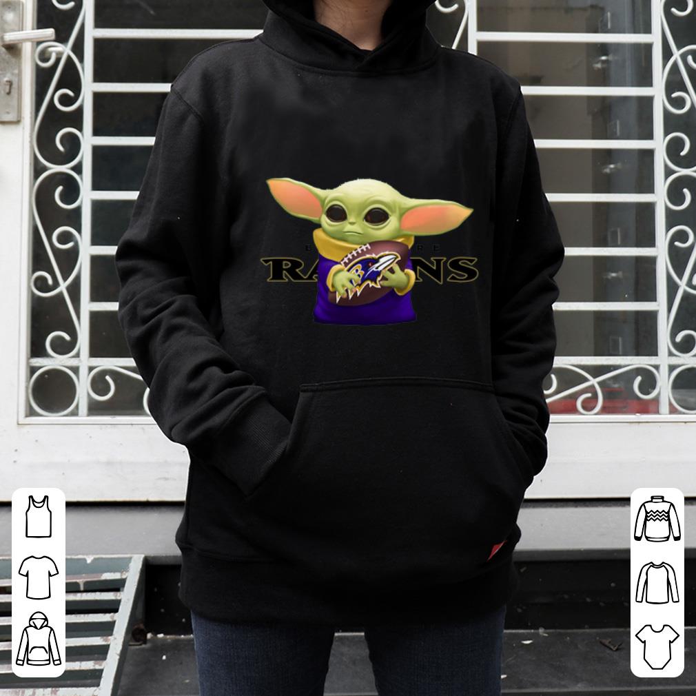 Premium Star Wars Baby Yoda Hug Baltimore Ravens shirt 4 - Premium Star Wars Baby Yoda Hug Baltimore Ravens shirt