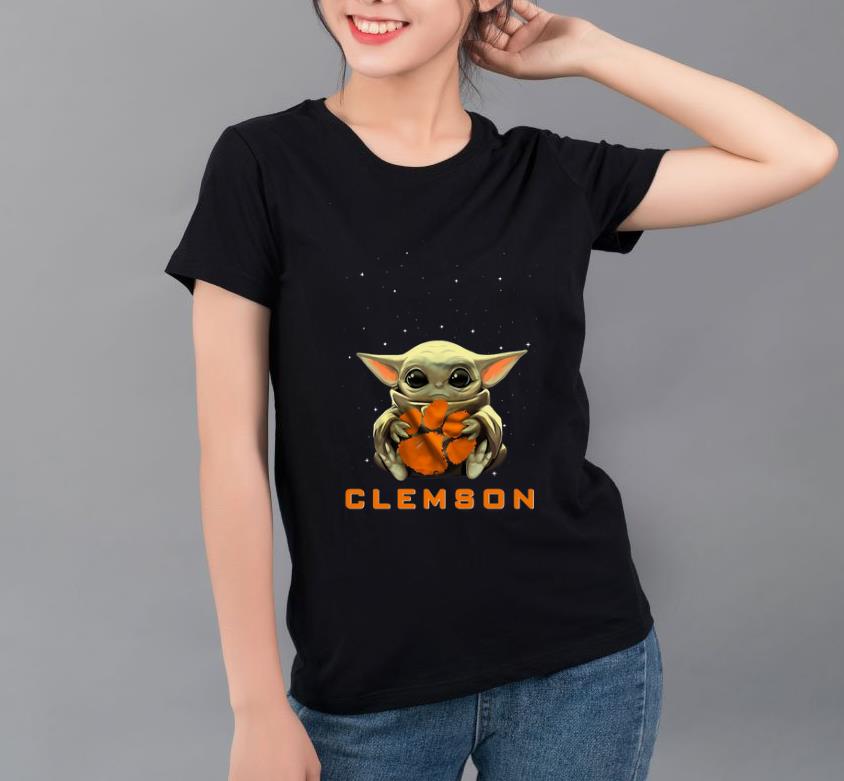 Premium Star Wars Baby Yoda Hug Clemson Tigers shirt 4 - Premium Star Wars Baby Yoda Hug Clemson Tigers shirt