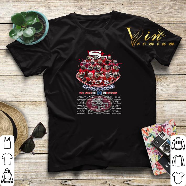 San Francisco 49ers Champions Afc West 2019 Division Players Signatures shirt sweater 4 - San Francisco 49ers Champions Afc West 2019 Division Players Signatures shirt sweater