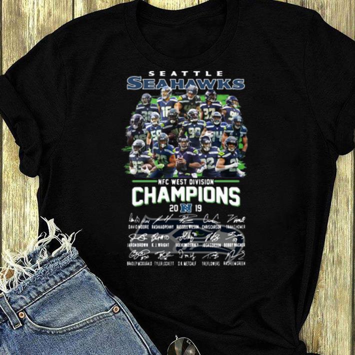 Top Seattle Seahawks Nfc West Division Champions 2019 Signatures shirt 4 - Top Seattle Seahawks Nfc West Division Champions 2019 Signatures shirt