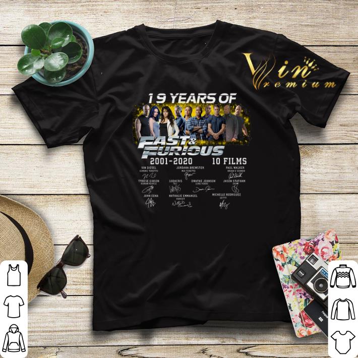 19 years of 2001 2020 Fast Furious 10 films signatures shirt sweater 4 - 19 years of 2001 2020 Fast & Furious 10 films signatures shirt sweater