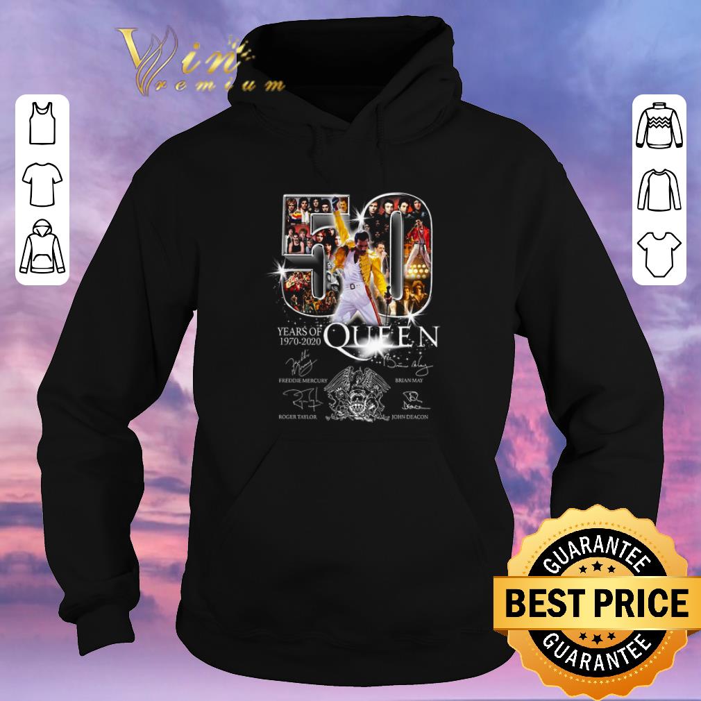 Awesome 50 years of Queen 1970 2020 signatures Freddie Mercury Brian May shirt sweater 4 - Awesome 50 years of Queen 1970 2020 signatures Freddie Mercury Brian May shirt sweater