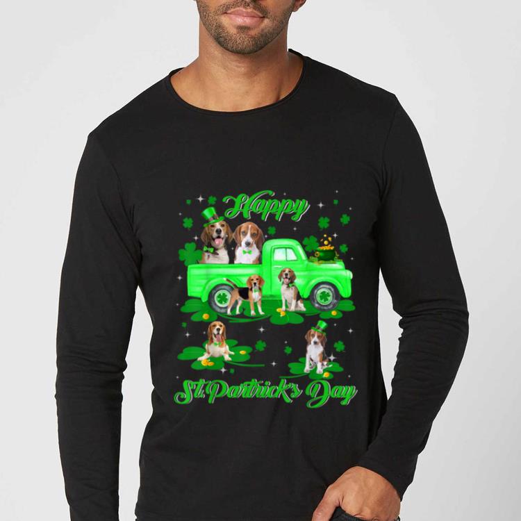 Awesome Leprechaun Beagle Riding Green Truck St Patrick s Day Gifts shirt 4 - Awesome Leprechaun Beagle Riding Green Truck St Patrick's Day Gifts shirt