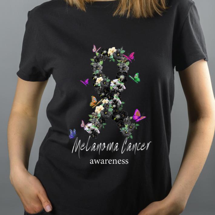 Awesome Melanoma Cancer Awareness Flower Ribbon shirt 4 - Awesome Melanoma Cancer Awareness Flower Ribbon shirt