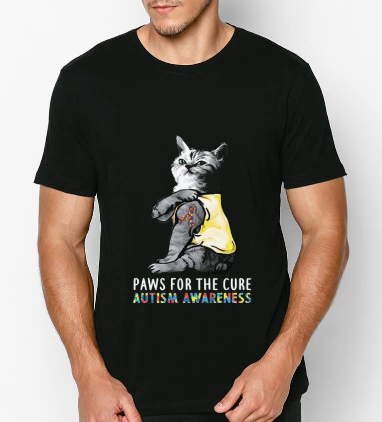 Beautiful Cat Paws For The Cure Autism Awareness shirt 4 - Beautiful Cat Paws For The Cure Autism Awareness shirt