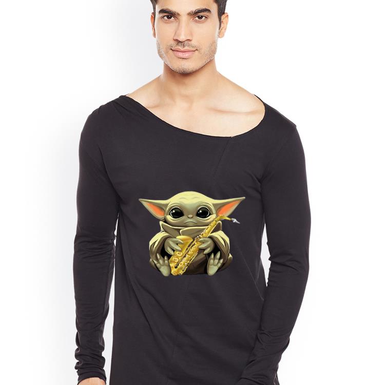 Great Baby Yoda Hug Saxophone shirt 4 - Great Baby Yoda Hug Saxophone shirt