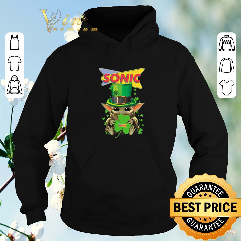 Official Baby Yoda Sonic Shamrock St Patrick s Day Star Wars shirt sweater 4 - Official Baby Yoda Sonic Shamrock St. Patrick's Day Star Wars shirt sweater
