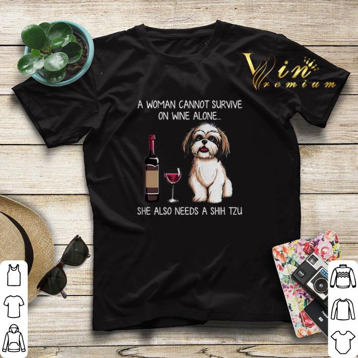 She Also Needs A Shih Tzu A Woman Cannot Survive On Wine Alone shirt sweater 4 - She Also Needs A Shih Tzu A Woman Cannot Survive On Wine Alone shirt sweater