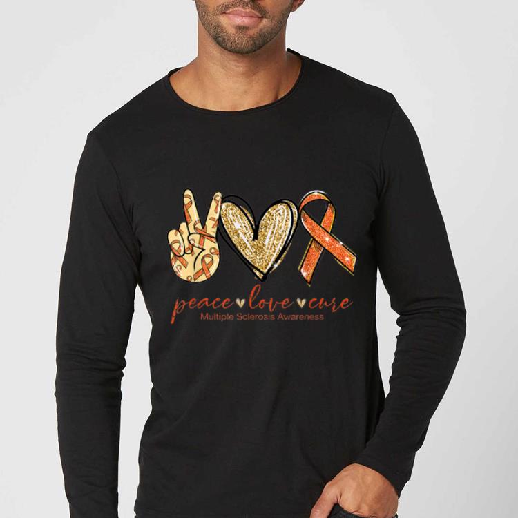 Top Peace Love Cure Multiple Sclerosis Awareness shirt 4 - Top Peace Love Cure Multiple Sclerosis Awareness shirt