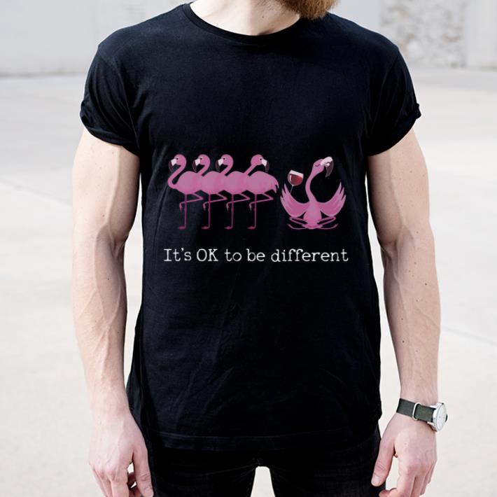 Awesome Flamingos It s Ok To Be Different Drinking Wine shirt 4 - Awesome Flamingos It's Ok To Be Different Drinking Wine shirt