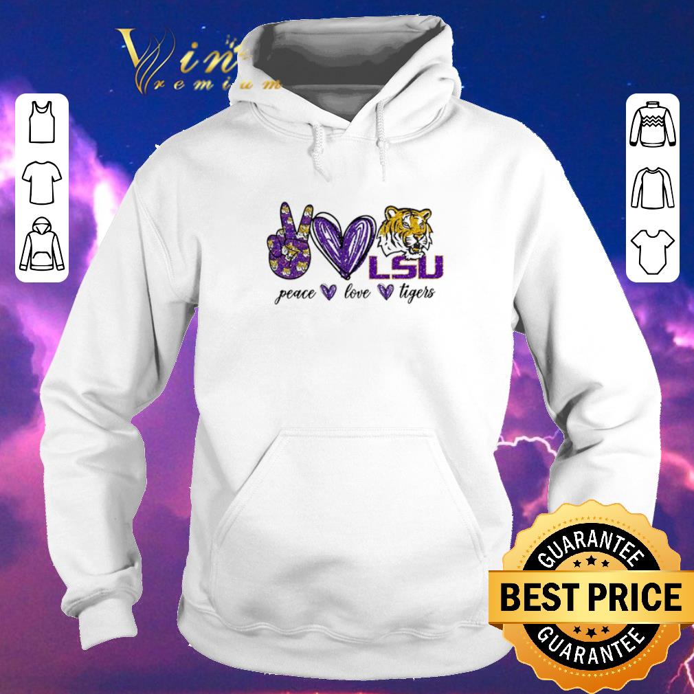 Awesome Peace Love LSU Tigers logo shirt sweater 4 - Awesome Peace Love LSU Tigers logo shirt sweater