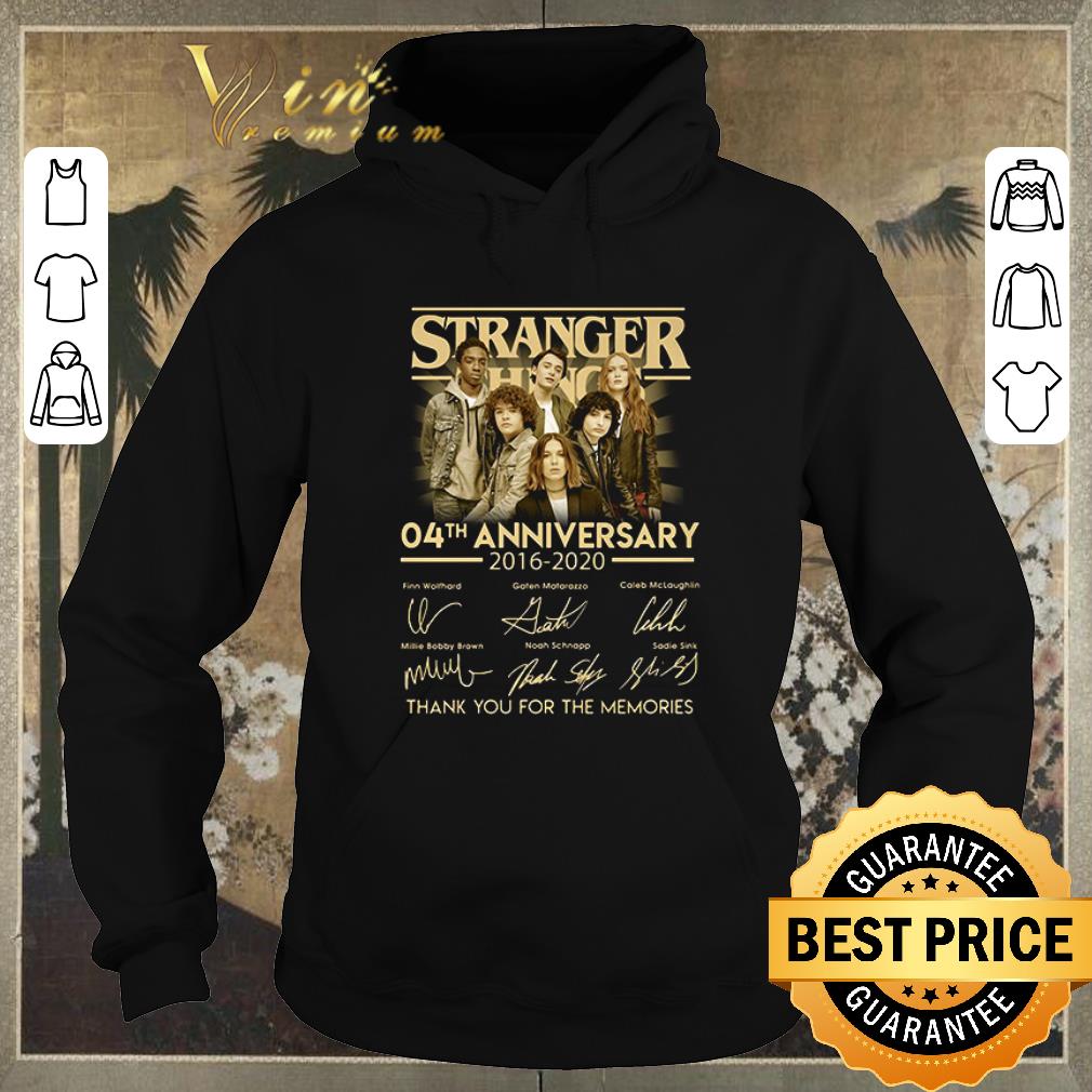 Awesome Stranger Things 04th anniversary 2016 2020 signatures shirt sweater 4 - Awesome Stranger Things 04th anniversary 2016 2020 signatures shirt sweater