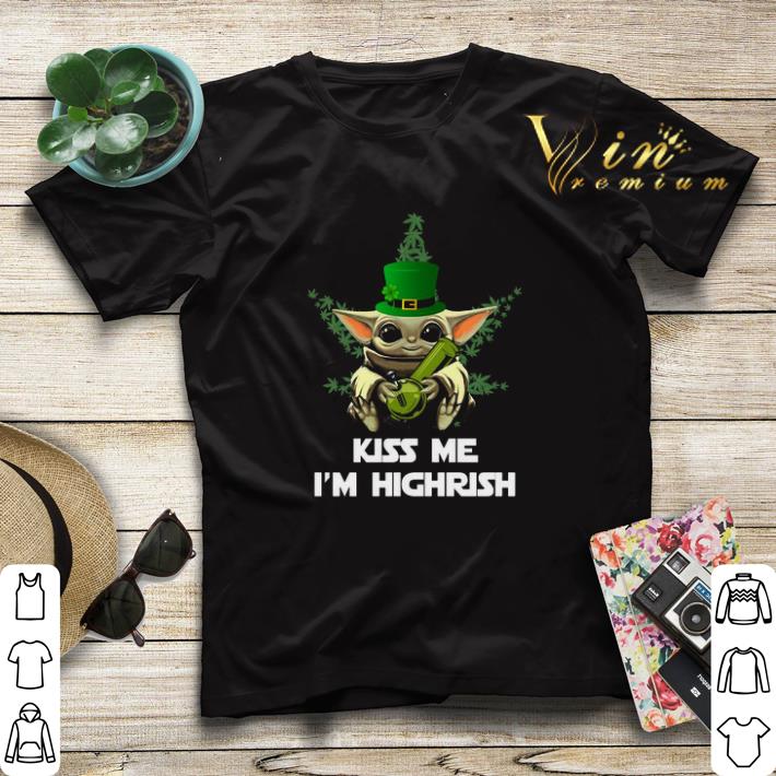 Baby Yoda Cannabis Kiss me I m Highrish St Patrick s day shirt sweater 4 - Baby Yoda Cannabis Kiss me I’m Highrish St. Patrick's day shirt sweater