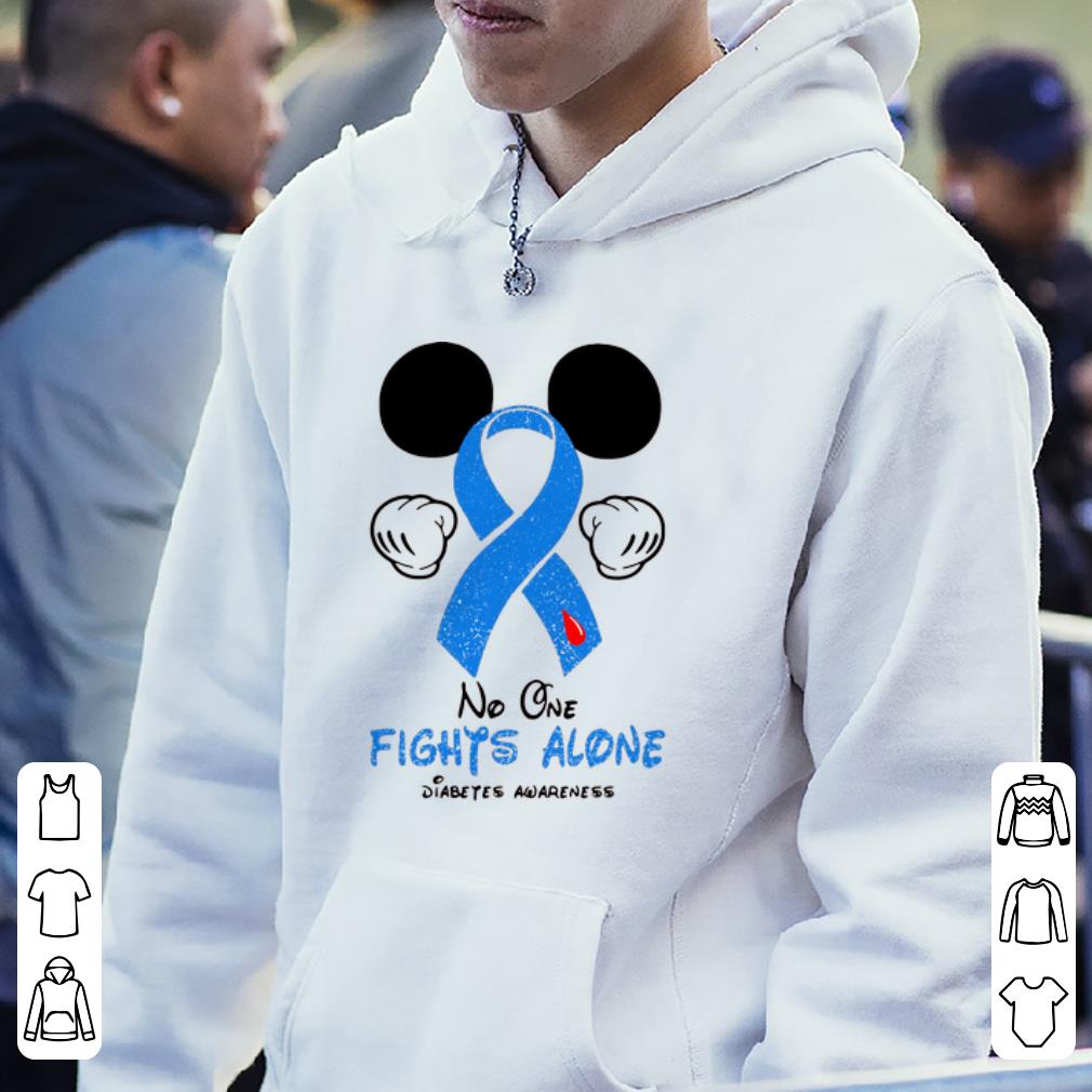 Hot Disney Mickey Mouse No One Fights Alone Diabetes Awareness shirt 4 - Hot Disney Mickey Mouse No One Fights Alone Diabetes Awareness shirt