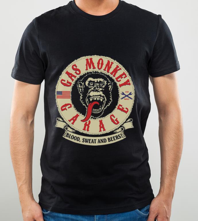 Hot Gas Monkey Garage Blood Sweat And Beers American Flag shirt 4 - Hot Gas Monkey Garage Blood Sweat And Beers American Flag shirt