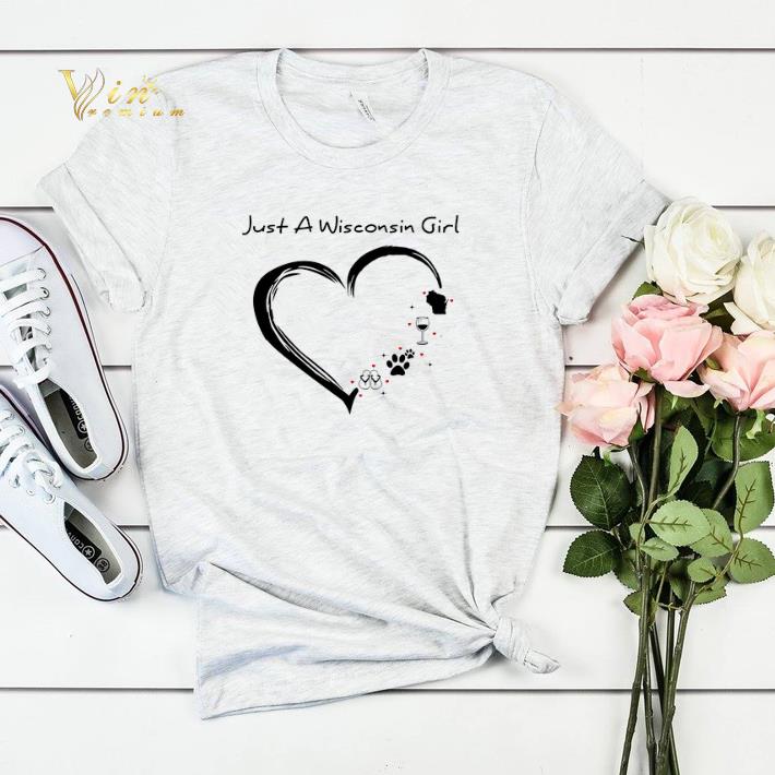 Just a wisconsin girl i love flip flop dog paw wine Wisconsin shirt 4 - Just a wisconsin girl i love flip flop dog paw wine Wisconsin shirt
