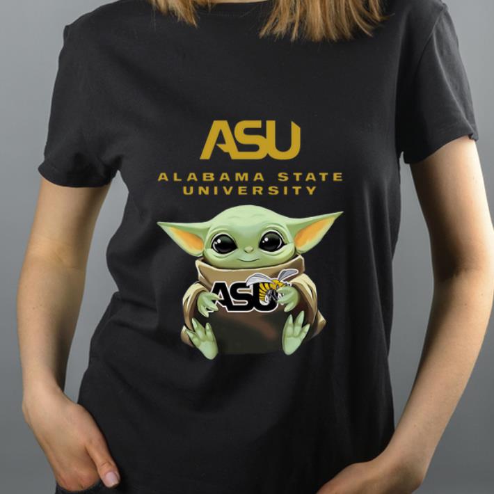 Official Baby Yoda Hug Alabama State University shirt 4 - Official Baby Yoda Hug Alabama State University shirt