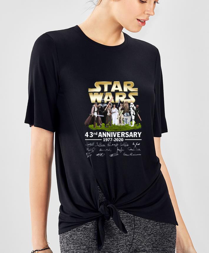 Original Star Wars 43rd Anniversary 1977 2020 All Characters Signatures shirt 4 - Original Star Wars 43rd Anniversary 1977-2020 All Characters Signatures shirt