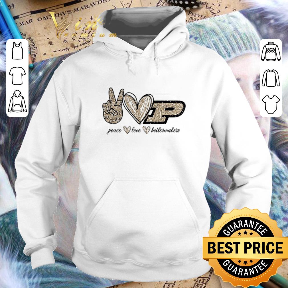 Pretty Peace Love Purdue Boilermakers logo shirt 4 - Pretty Peace Love Purdue Boilermakers logo shirt