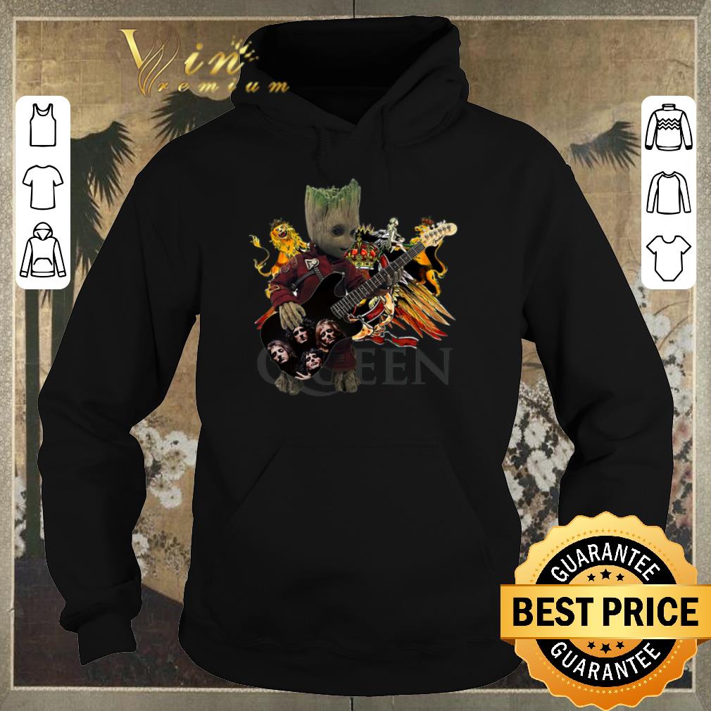 Top Baby Groot Playing Guitar Queen Logo Marvel shirt sweater 4 - Top Baby Groot Playing Guitar Queen Logo Marvel shirt sweater