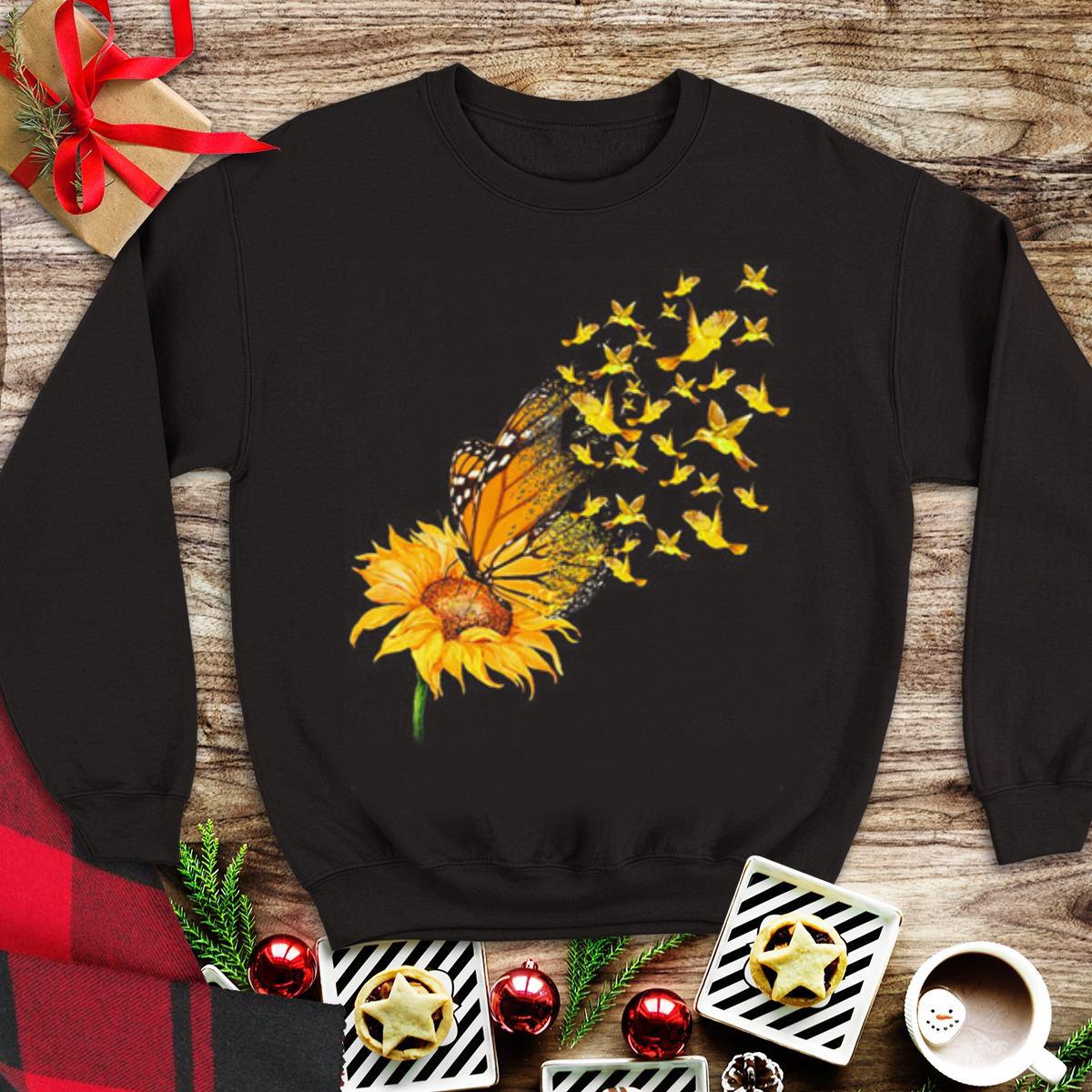 Top Birds Sunflower butterfly shirt 1 - Top Birds Sunflower butterfly shirt