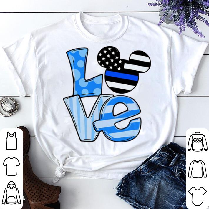 Top Mickey Mouse Love Thin Blue Line Flag shirt 4 - Top Mickey Mouse Love Thin Blue Line Flag shirt