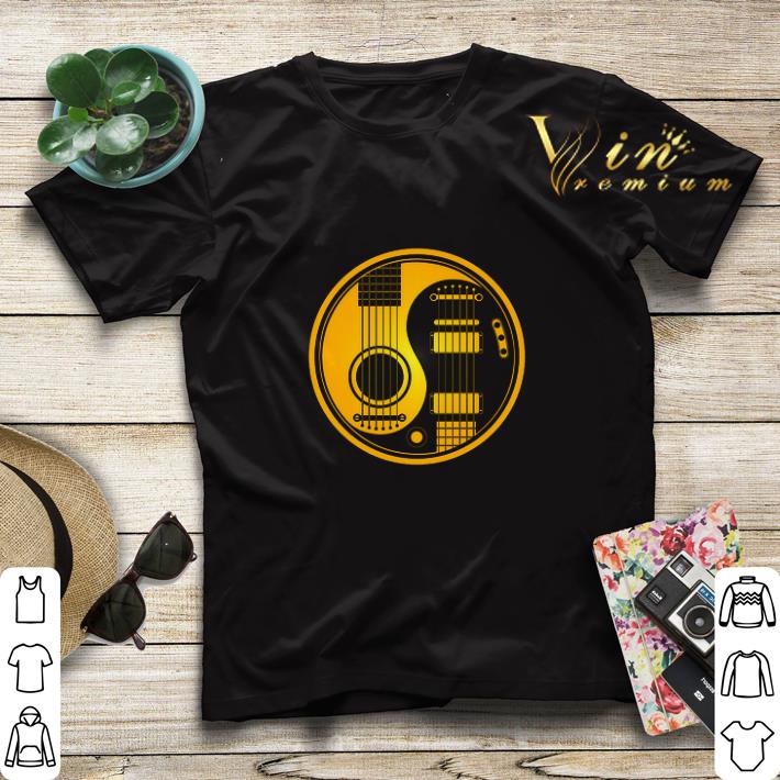 Yellow and Black Acoustic Electric Guitars Yin Yang Baseball shirt sweater 4 - Yellow and Black Acoustic Electric Guitars Yin Yang Baseball shirt sweater