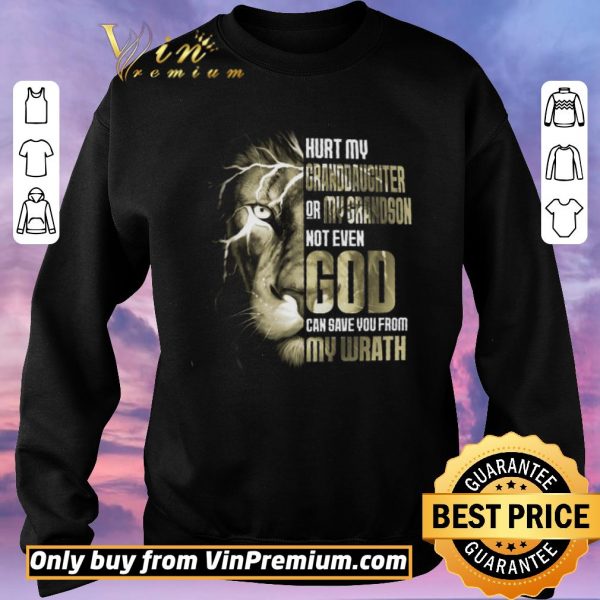 Premium Lion Hurt My Granddaughter Or My Grandson Not Even God shirt sweater