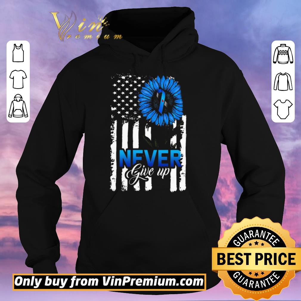 044ee9b4 official american flag sunflower awareness blue never give up shirt sweater 4 - Official American Flag Sunflower Awareness Blue Never Give Up shirt sweater