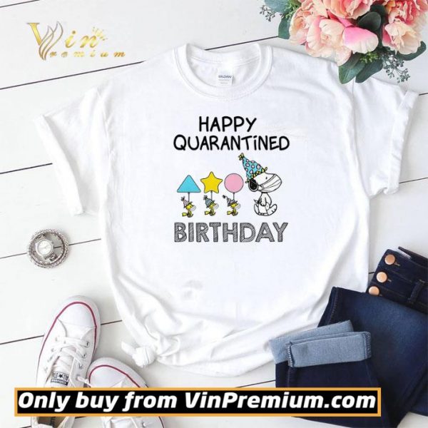 Snoopy Woodstock Mask Happy Quarantine Birthday shirt sweater
