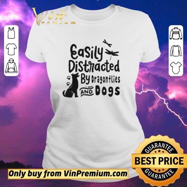 Awesome Easily distracted by dragonflies and dogs shirt sweater