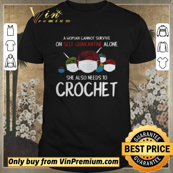 Pretty A Woman Cannot Survive On Self Quarantine Crochet shirt sweater