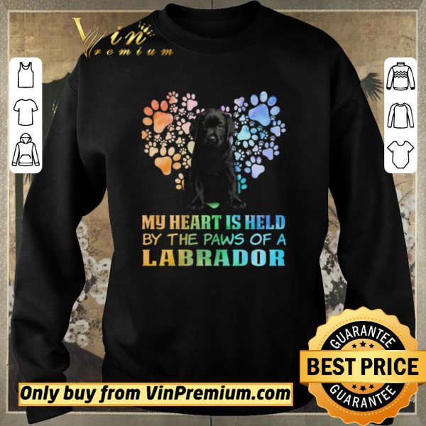 Official Black Dog My Heart Is Held By The Paws Of A Labrador shirt sweater