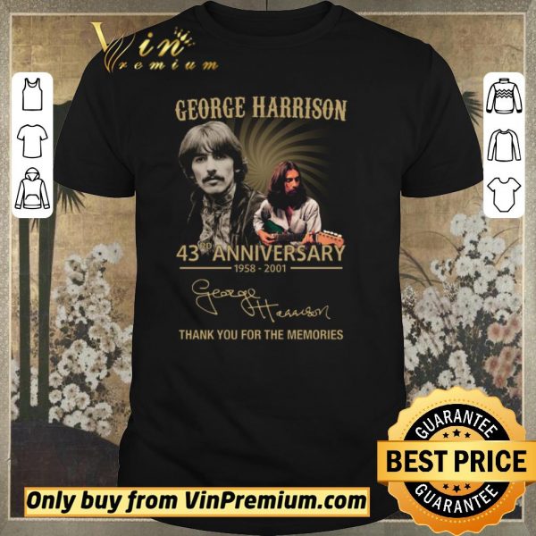 Official George Harison 43rd Anniversary 1958 2020 Signature Thank You Forr The Memories shirt sweater