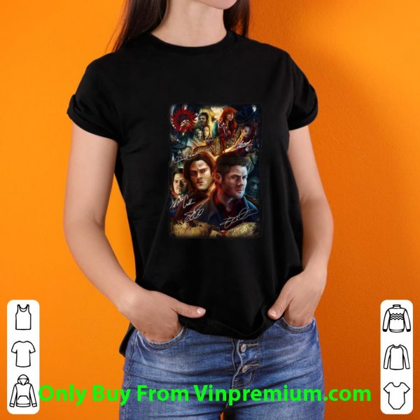 Awesome Supernatural Superheroes Poster Signatures shirt