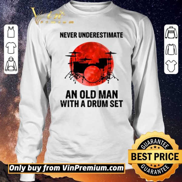Awesome Never underestimate an old man with a drum set sunset shirt sweater