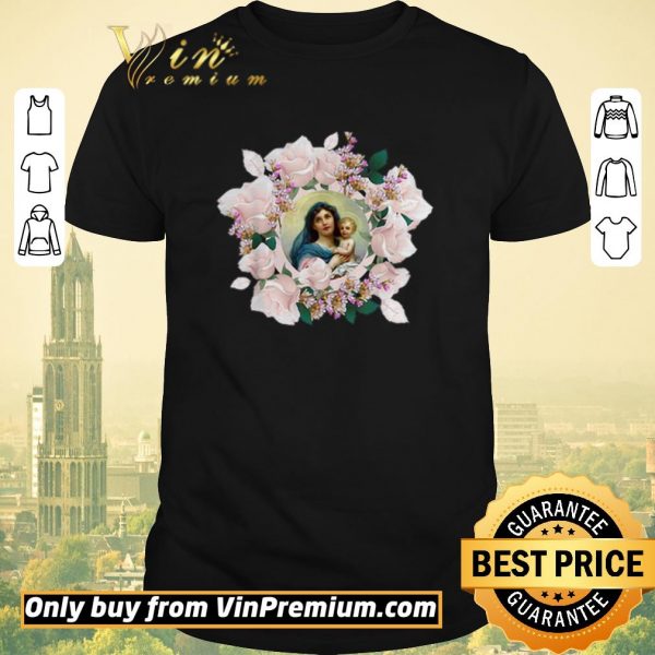 Official Blessed Mother Mary And Jesus Flowers shirt sweater