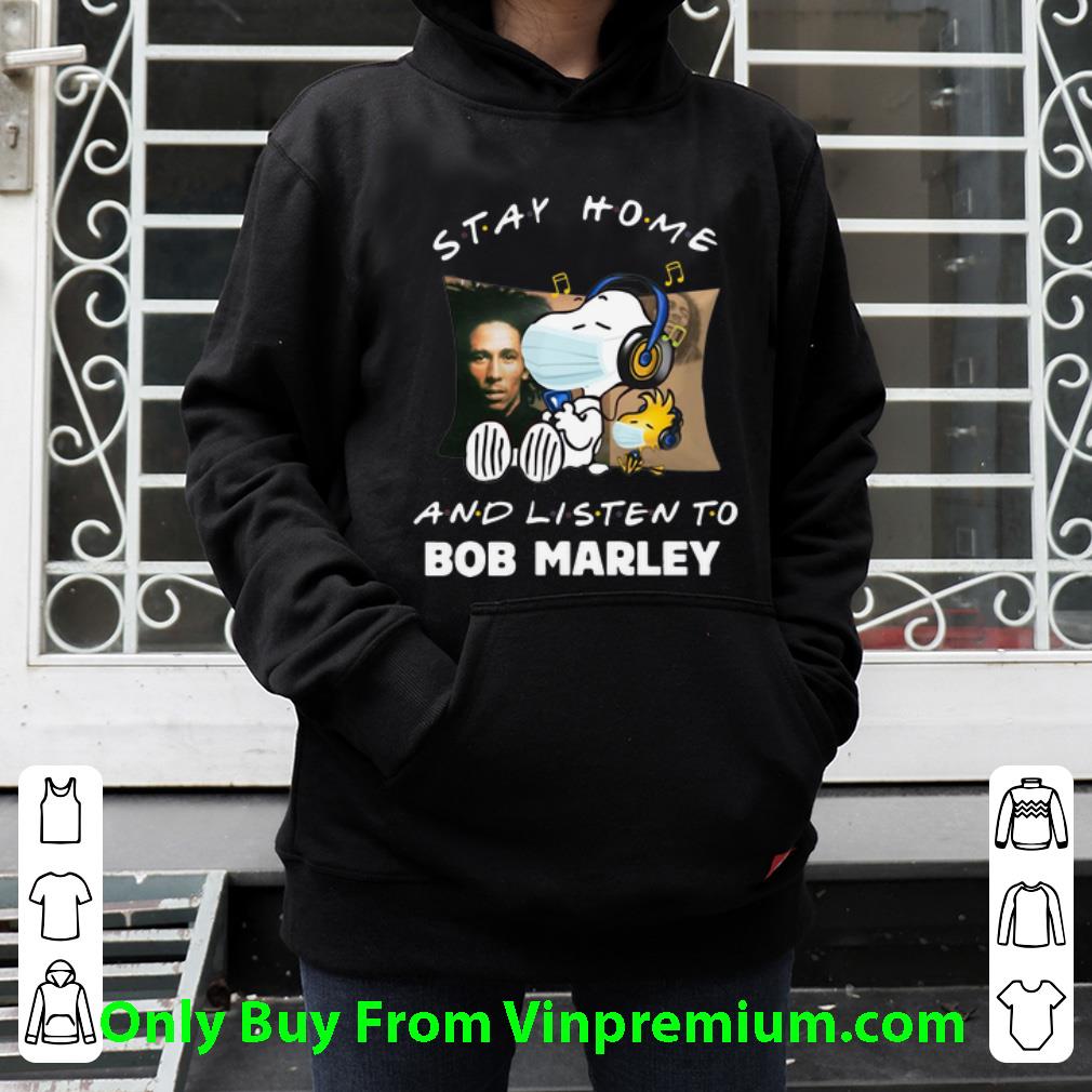 4afc590e top snoopy and woodstock stay home and listen to bob marley shirt 4 - Top Snoopy And Woodstock Stay Home And Listen To Bob Marley shirt