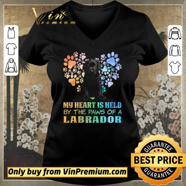 Official Black Dog My Heart Is Held By The Paws Of A Labrador shirt sweater