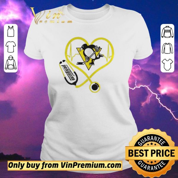 Premium Nurse Stethoscope Love Heartbeat Pittsburgh Penguins shirt sweater
