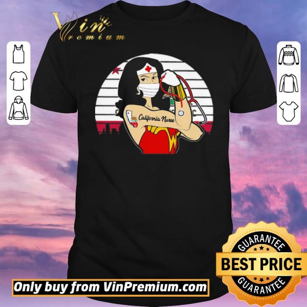 Funny Vintage Wonder Woman Tattoos California Nurse Covid-19 shirt sweater