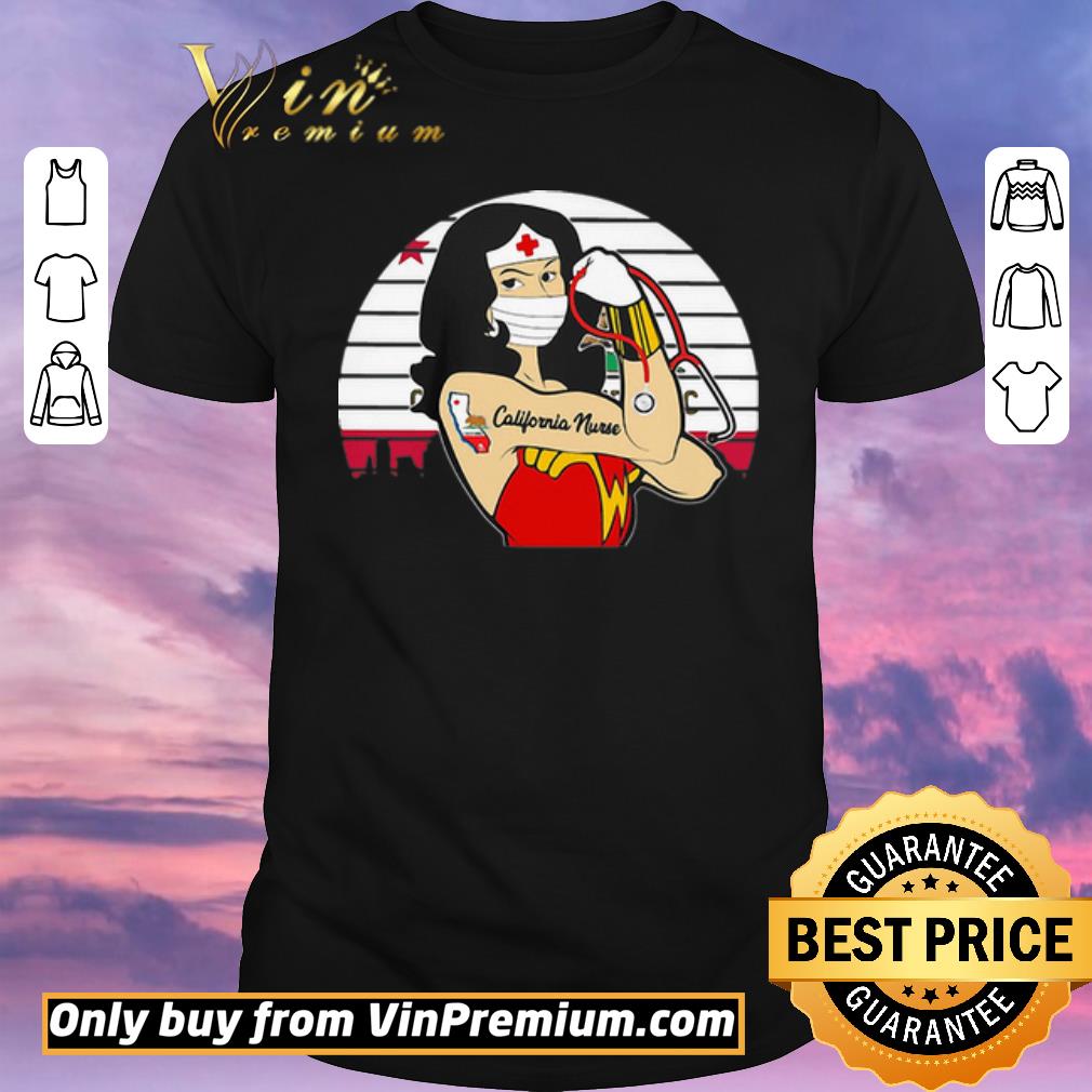 Funny Vintage Wonder Woman Tattoos California Nurse Covid-19 shirt sweater