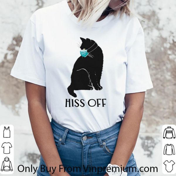 Nice Black Cat Covid Mask Hiss Off shirt
