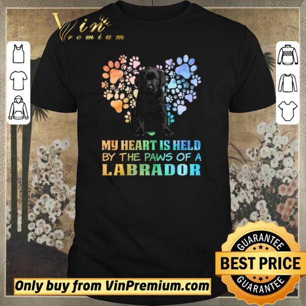 Official Black Dog My Heart Is Held By The Paws Of A Labrador shirt sweater