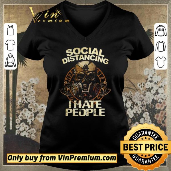 Official Social distancing I hate people skull shirt sweater