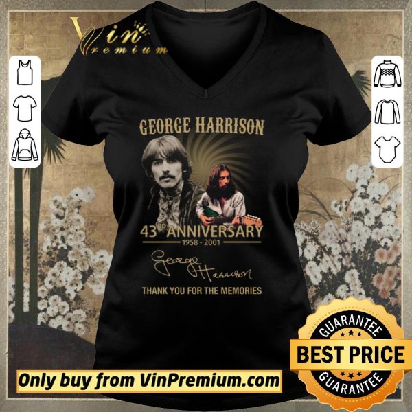 Official George Harison 43rd Anniversary 1958 2020 Signature Thank You Forr The Memories shirt sweater