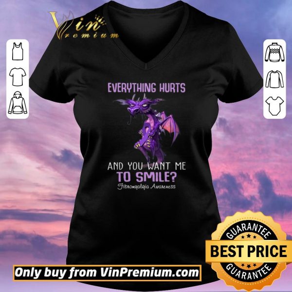 Funny Dragon Everything Hurts And You Want Me To Smile Fibromyalgia Awareness shirt sweater