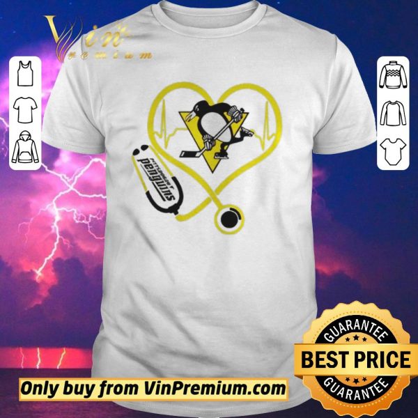 Premium Nurse Stethoscope Love Heartbeat Pittsburgh Penguins shirt sweater