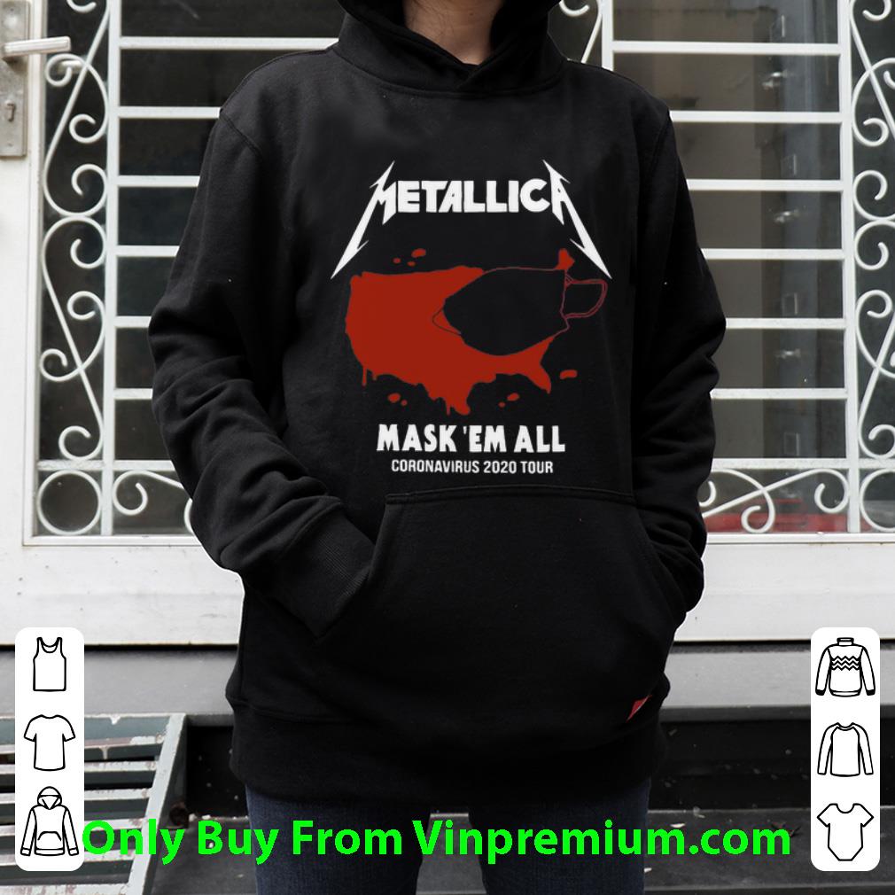 8409bb17 awesome metallica mask em all coronavirus 2020 tour american shirt 4 - Awesome Metallica Mask 'Em All Coronavirus 2020 Tour American shirt