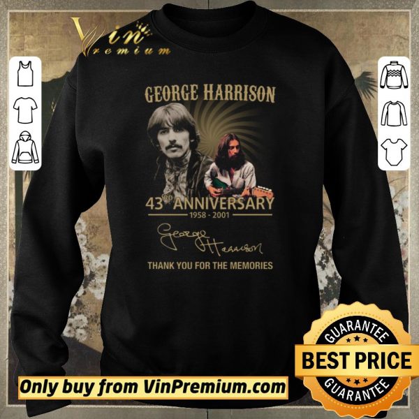 Official George Harison 43rd Anniversary 1958 2020 Signature Thank You Forr The Memories shirt sweater